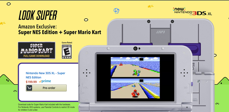 Nueva 3DS XL + Super Mario Kart | $150 | Amazon